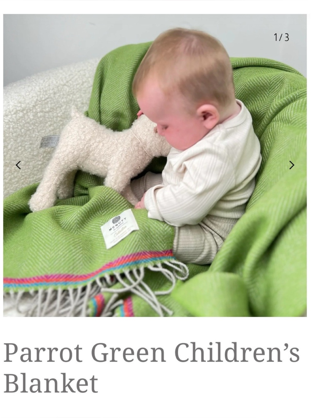 NWOT Anthropologie McNutt of Donegal My First Mini Blanket in Parrot Green